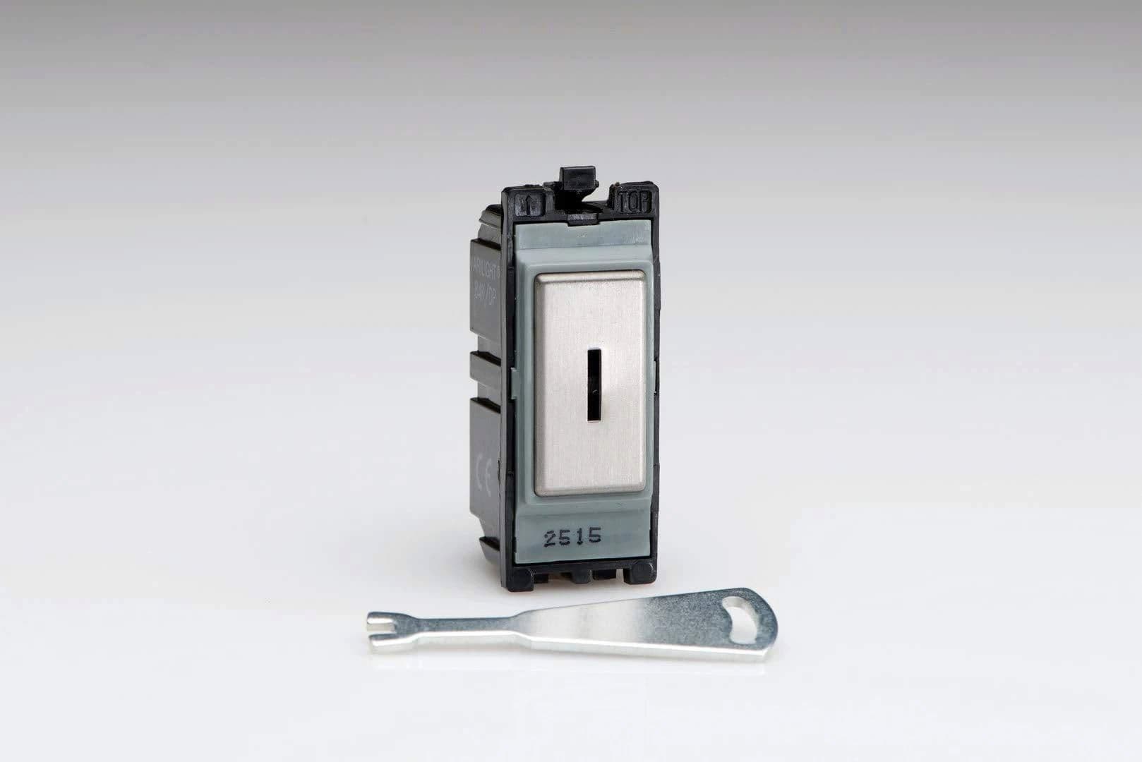 Steel 20 Amp 1 Way Double Pole Key Switch Module