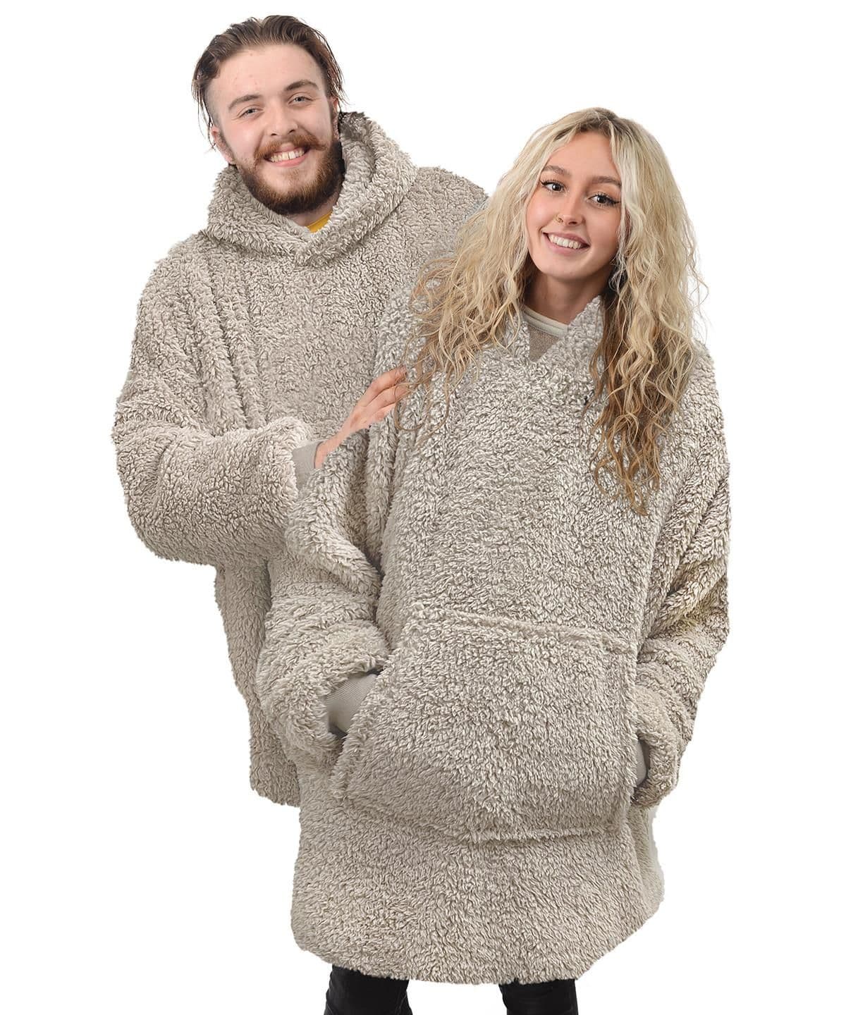 Cosy Teddy Fleece Hooded Blanket