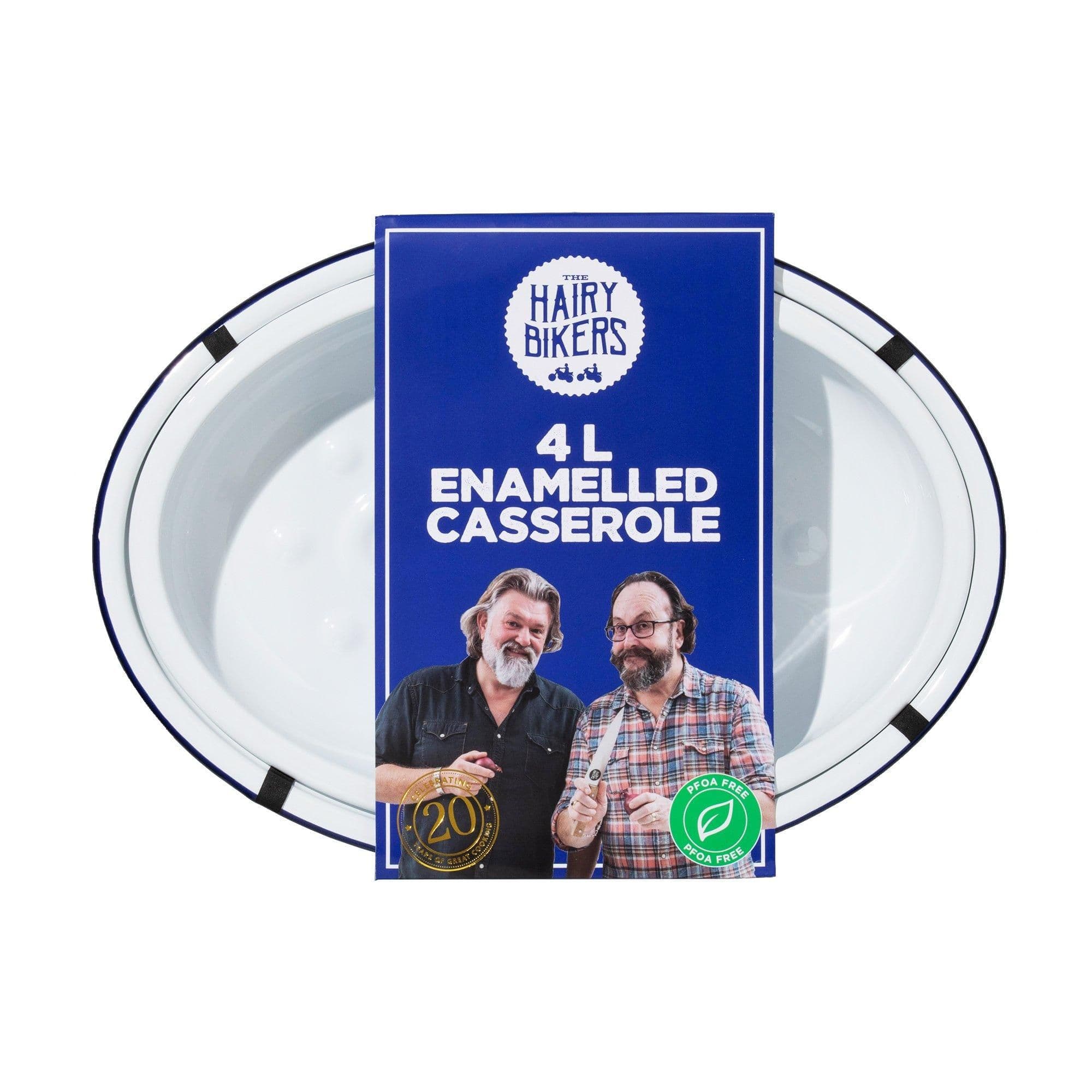 Enamelled Casserole Dish 4 Litre Pot Lid Blue