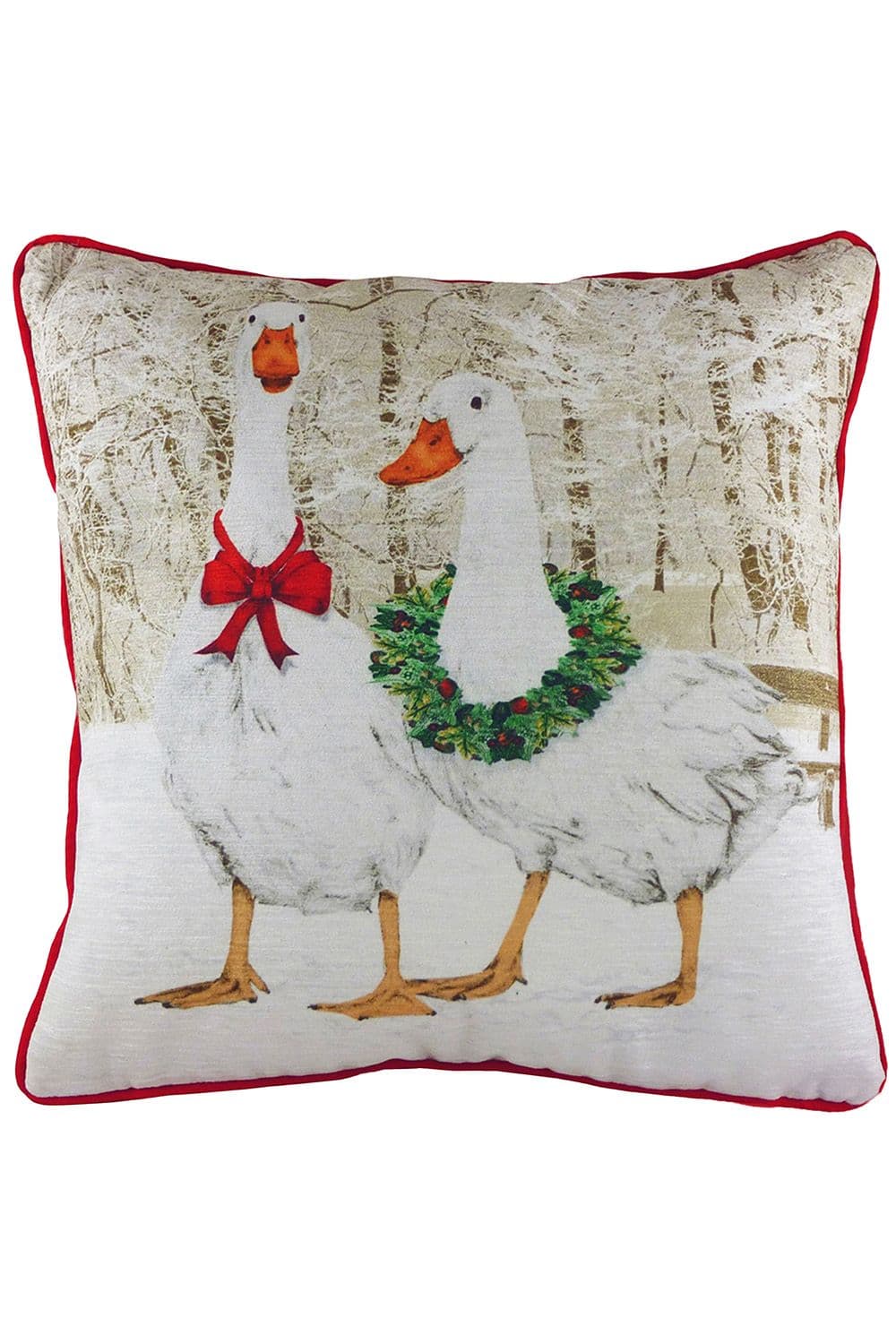 Goosie Velvet Chenille Hand-Painted Printed Cushion