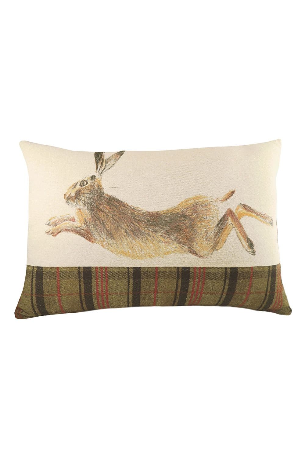 Hunter Leaping Hare Hand-Painted Watercolour Printed Cushion