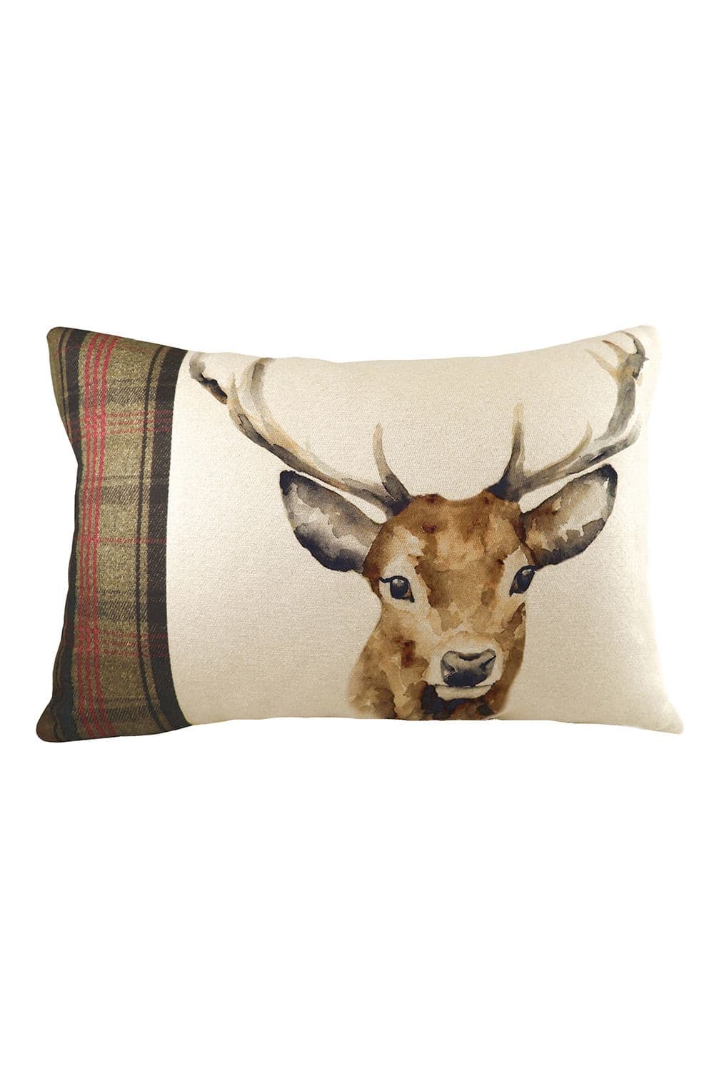 Hunter Stag Hand-Painted Watercolour Printed Cushion