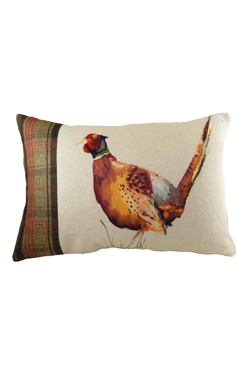 Hunter Pheasant Hand-Painted Printed Cushion