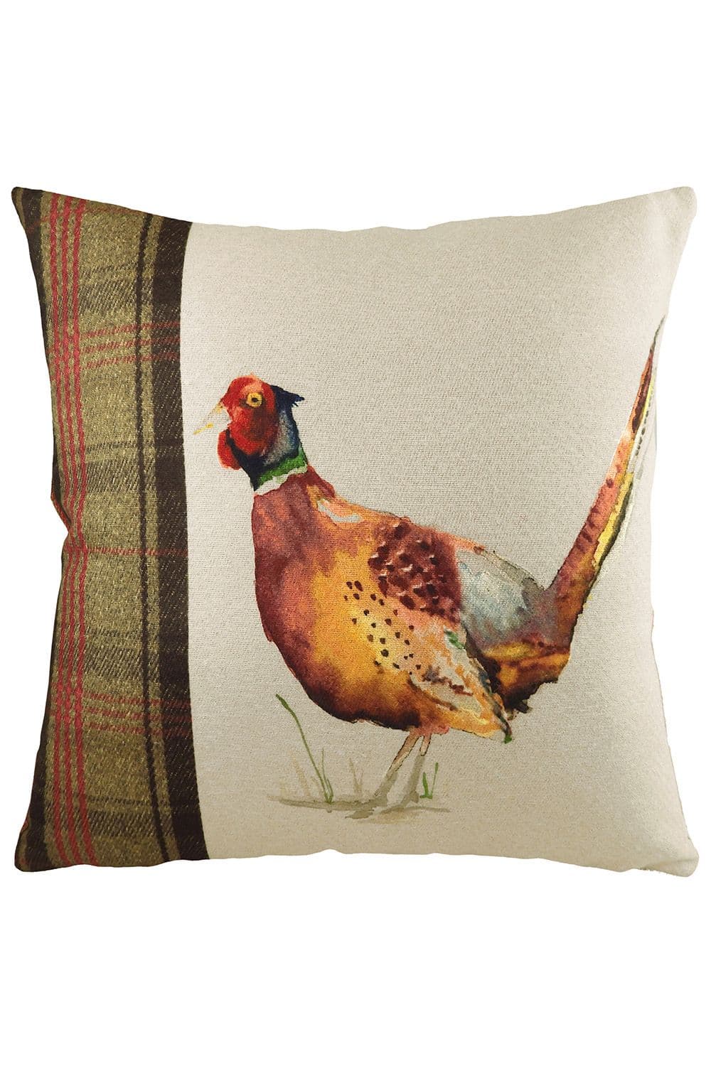 Hunter Pheasant Hand-Painted Printed Cushion