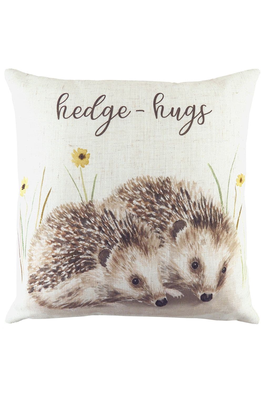 Woodland Hedge Hugs Hand-Painted Printed Cushion