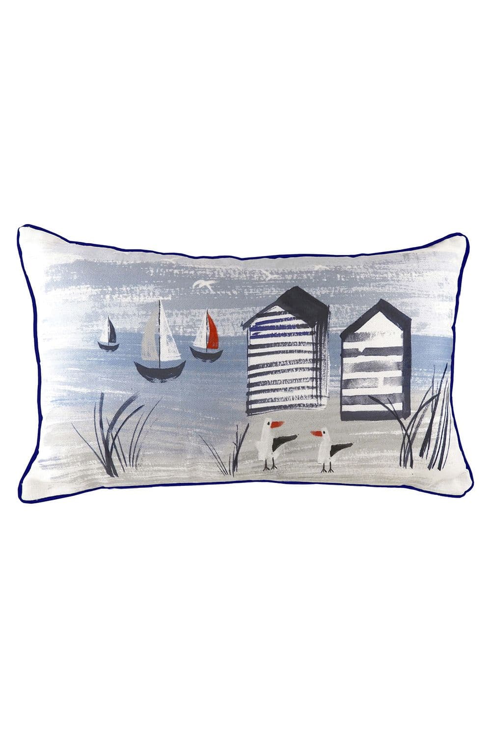 Nautical Beach Hand-Painted Watercolour Printed Cushion