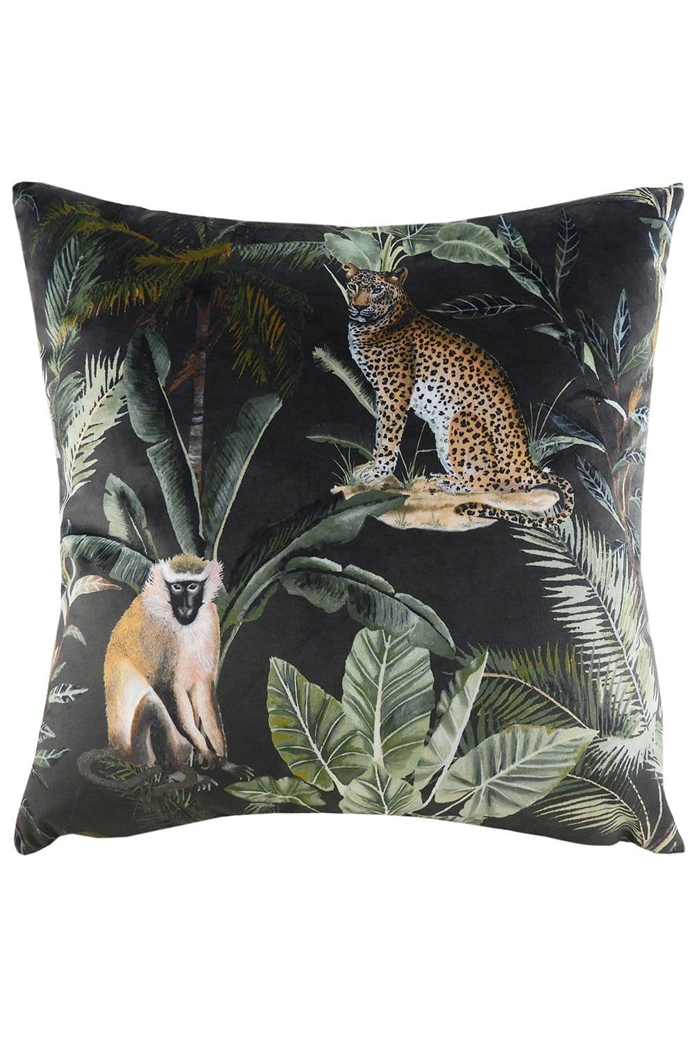 Kibale Jungle Animals Hand-Painted Printed Cushion