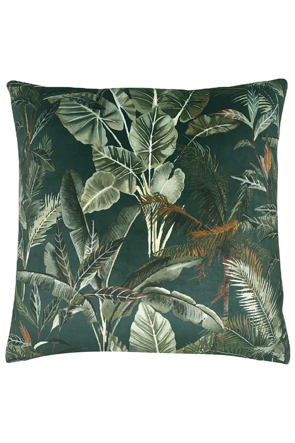 Kibale Jungle Leaves Hand-Painted Printed Piped Cushion