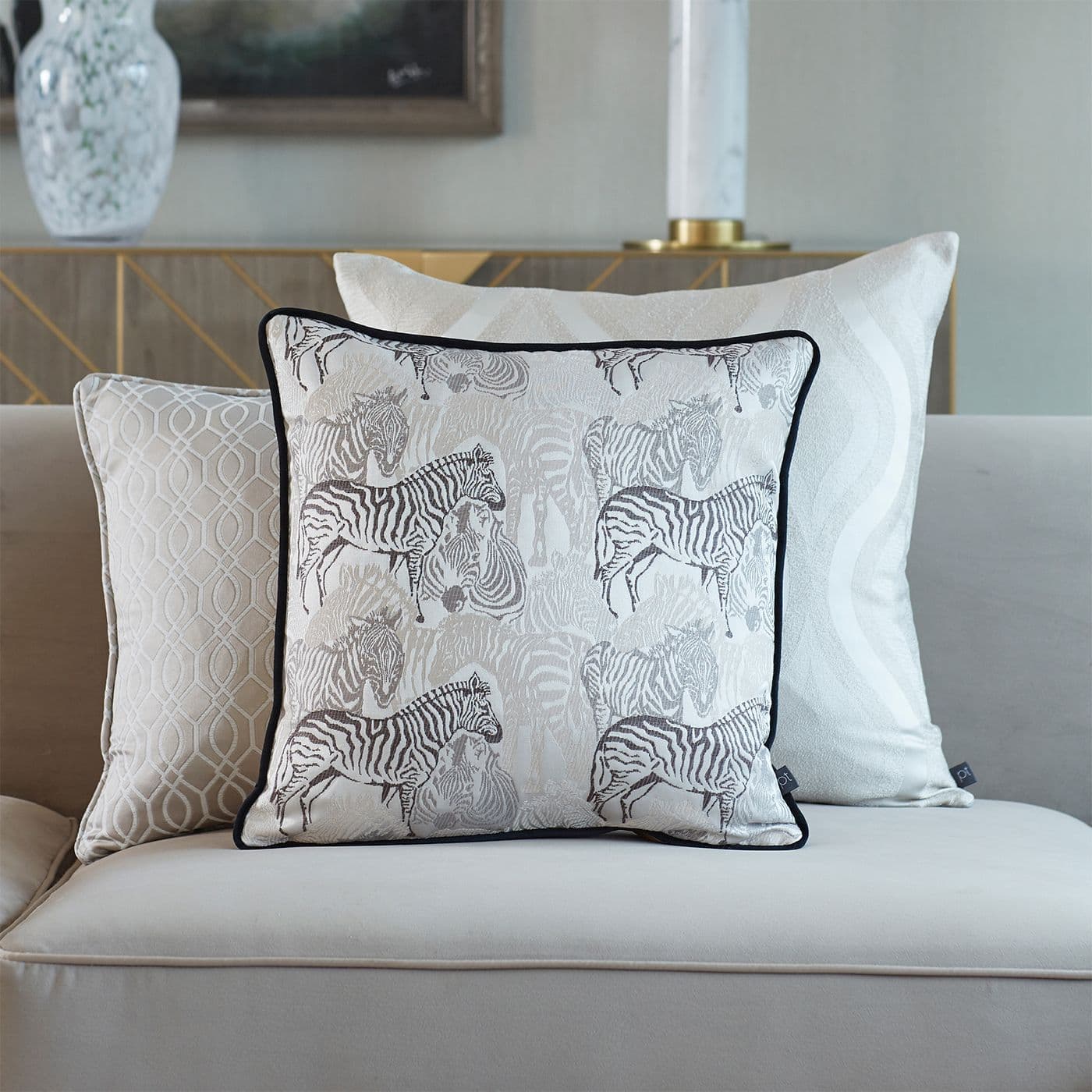 Damara Zebra Velvet Reverse Cushion