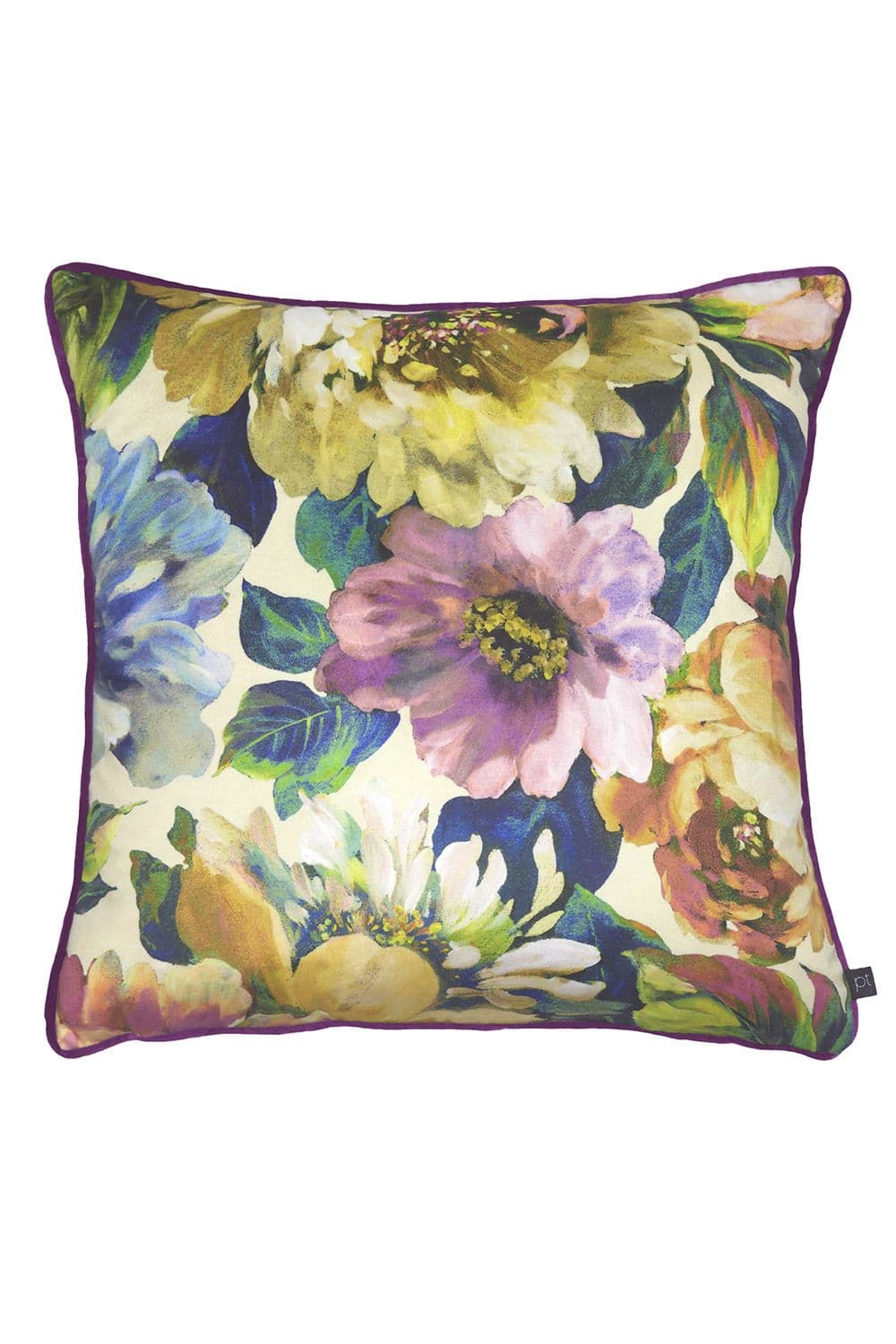 Secret Oasis Floral Printed Piped Cushion