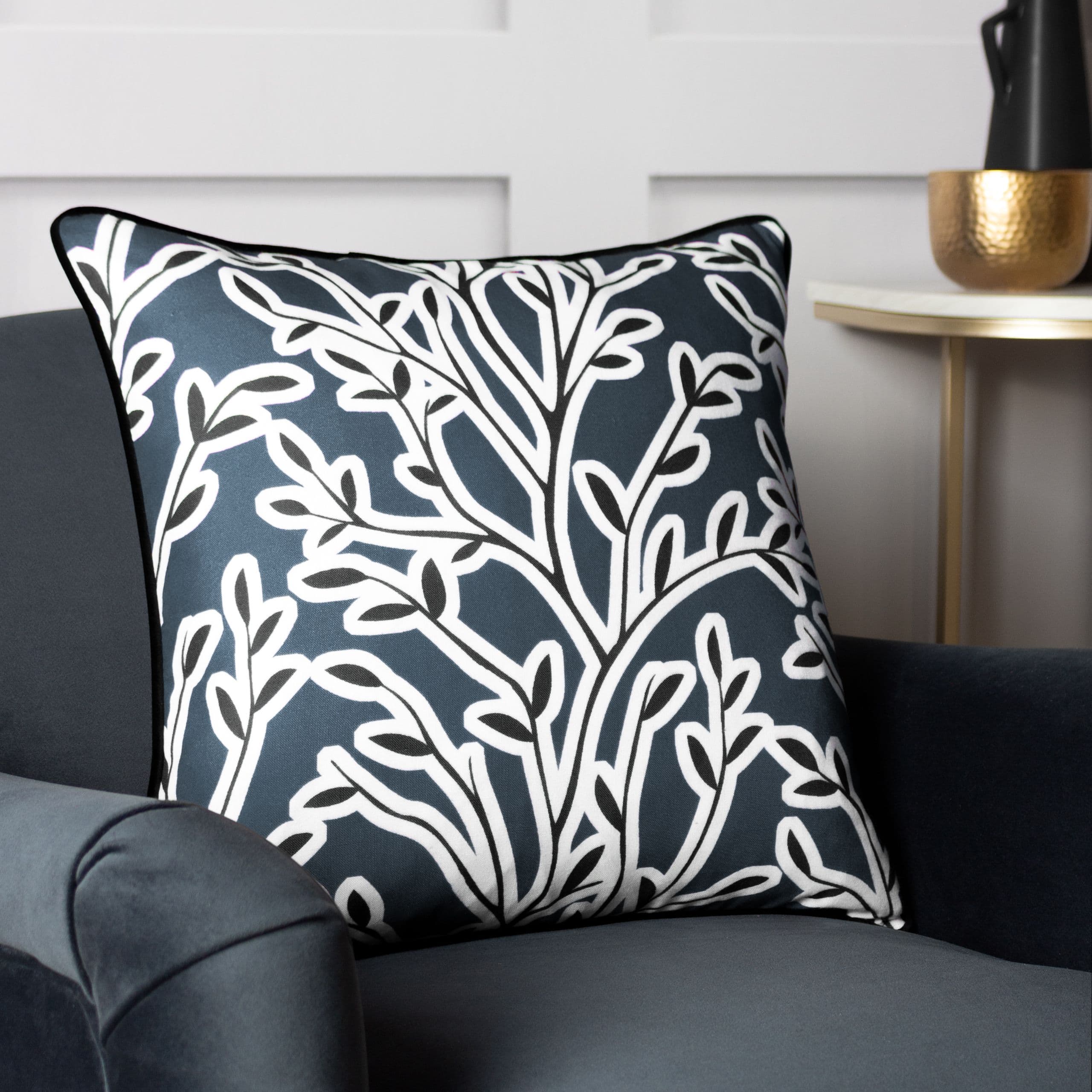 Annika Floral Leaf Printed Cushion