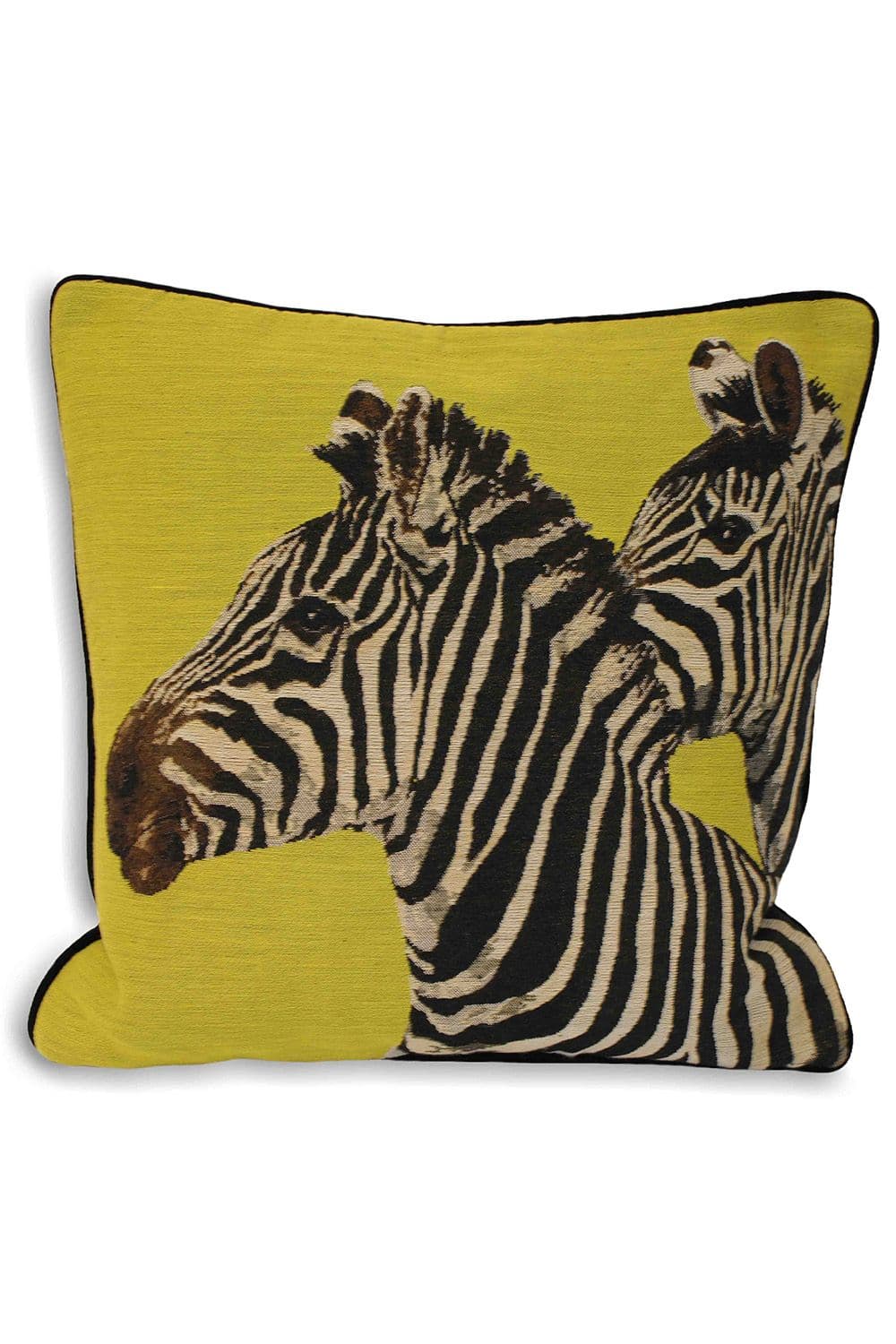 Twin Zebra Jacquard Printed Piped Cushion