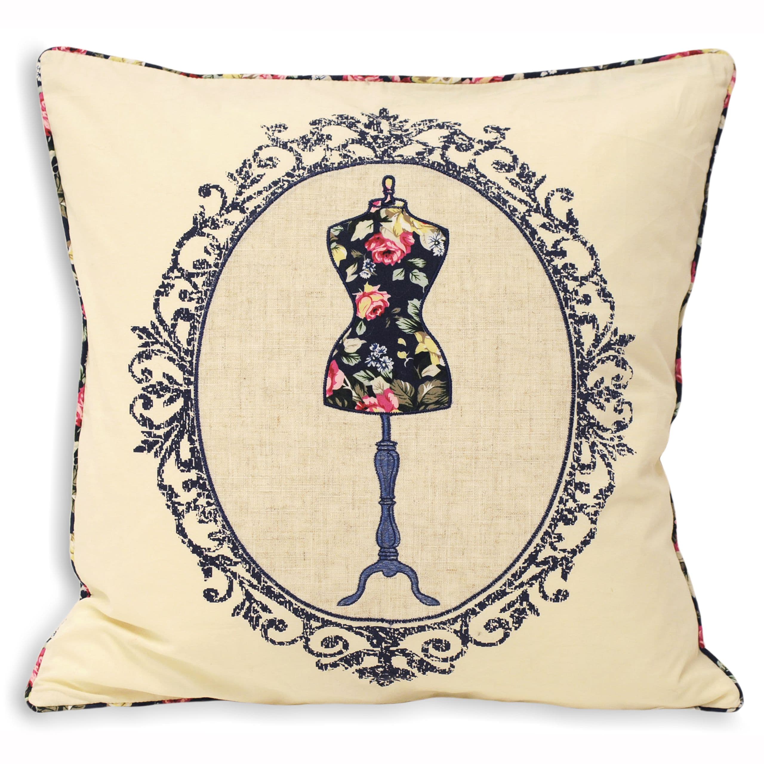 Victoria Mannequin Printed Piped Cushion