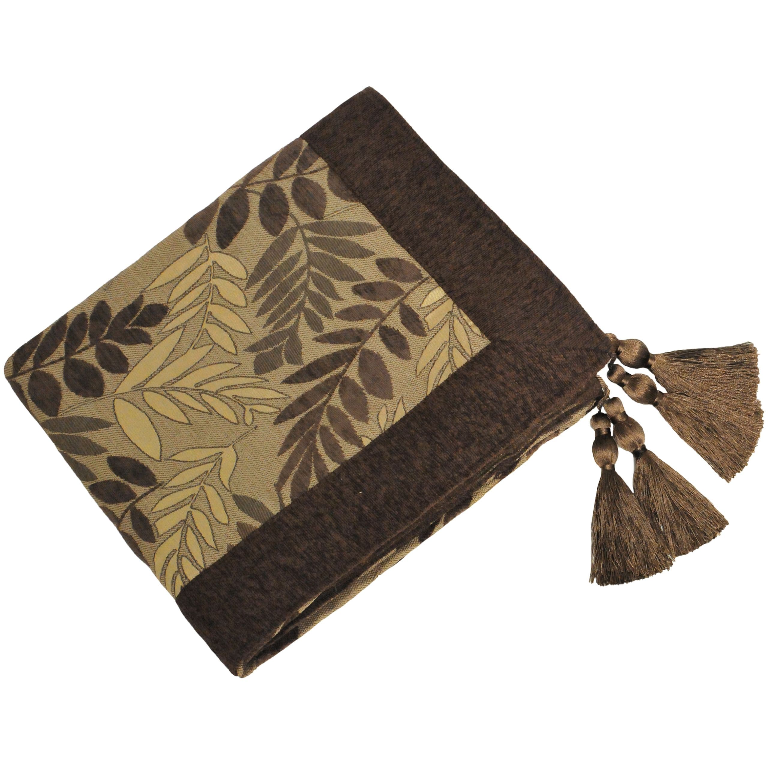 Fern Jacquard Tasselled Throw