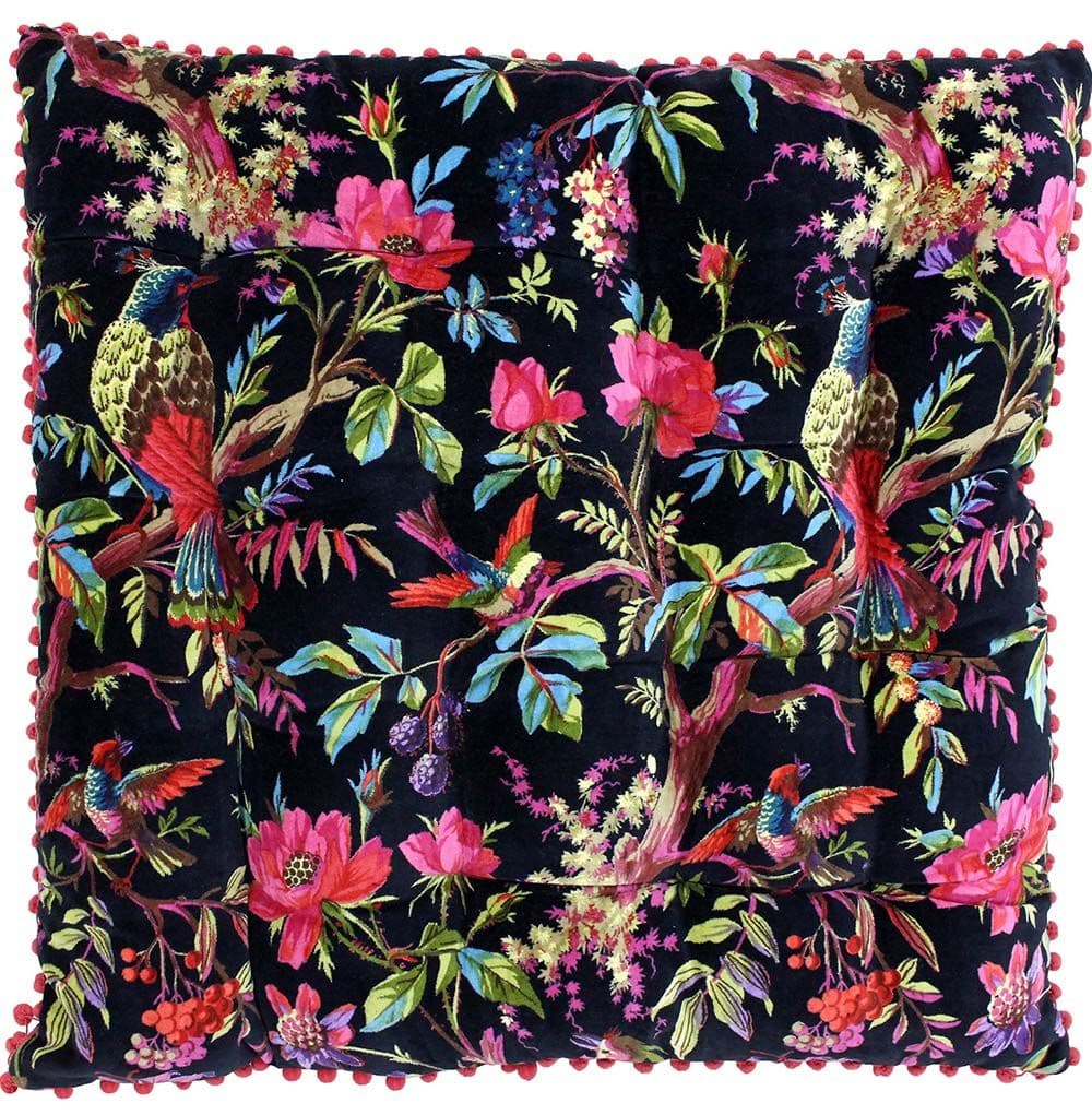Paradise Nature Print Velvet Cushion