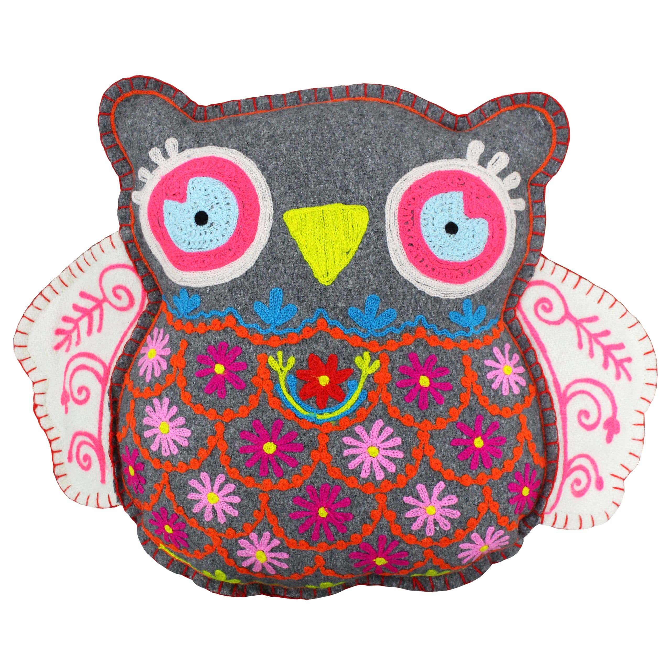 Hootie Owl Embroidered Ready Filled Cushion