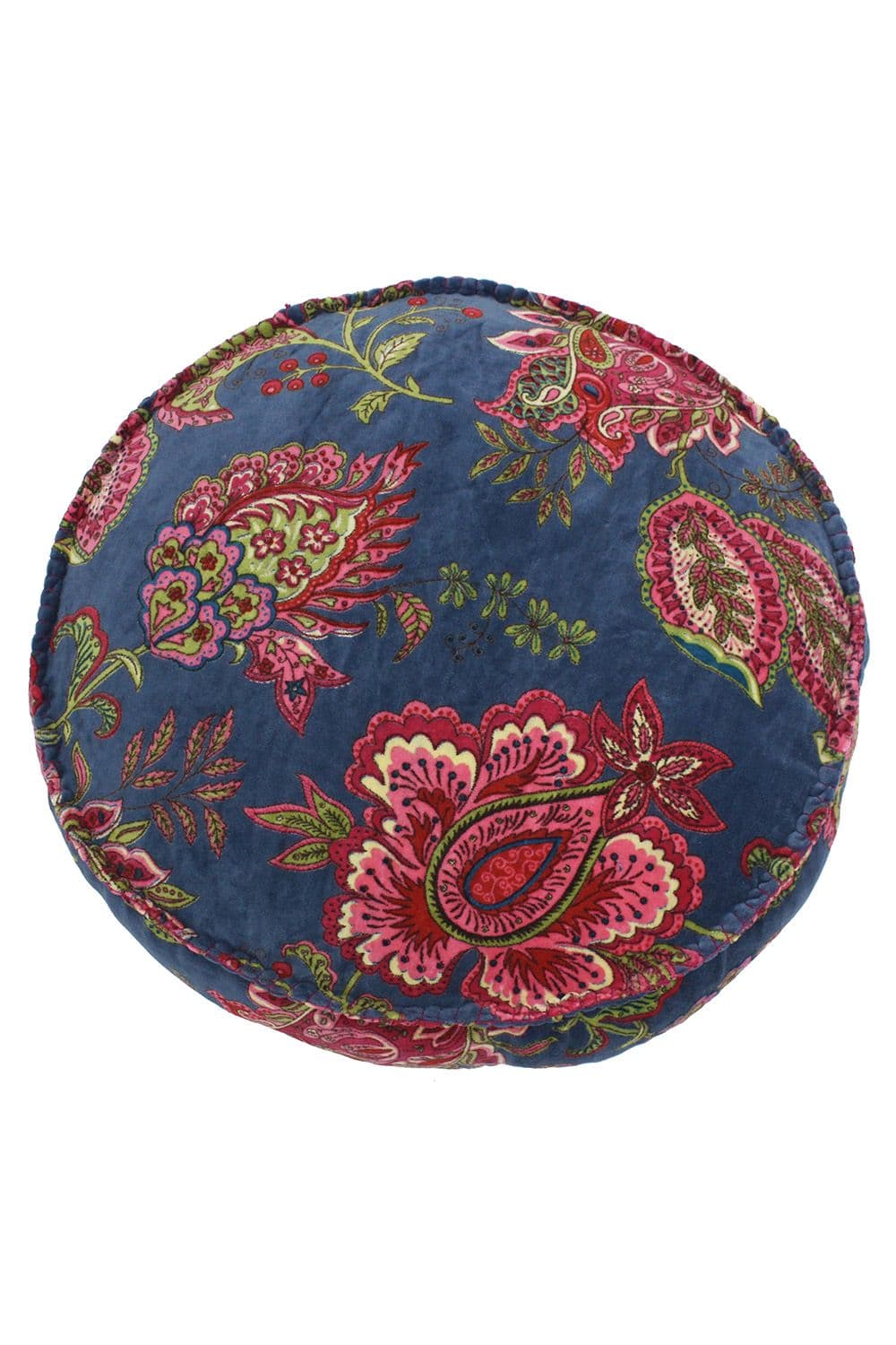 Malisa Indian Inspired Soft Velvet Piped Round Cushion