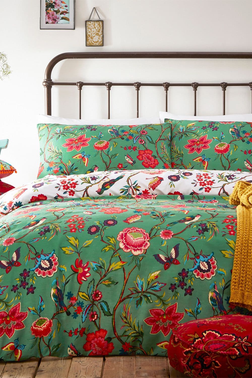Pomelo Tropical Floral Reversible Duvet Cover Set