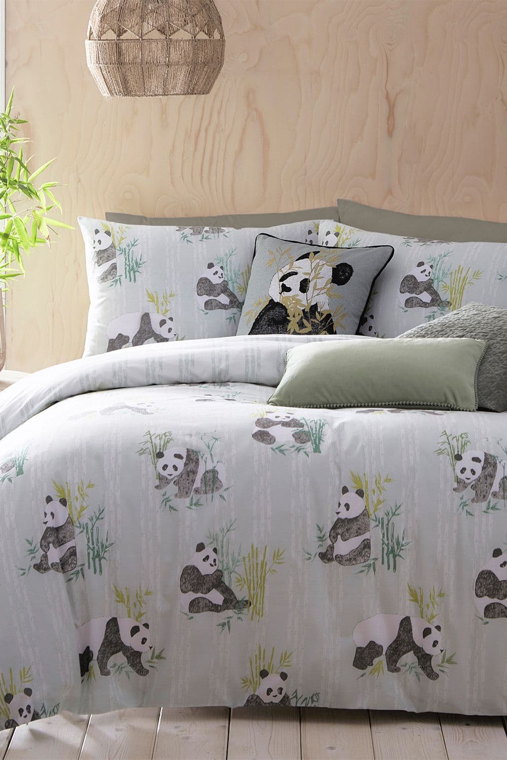 Pandas Reversible Duvet Cover Set Mint