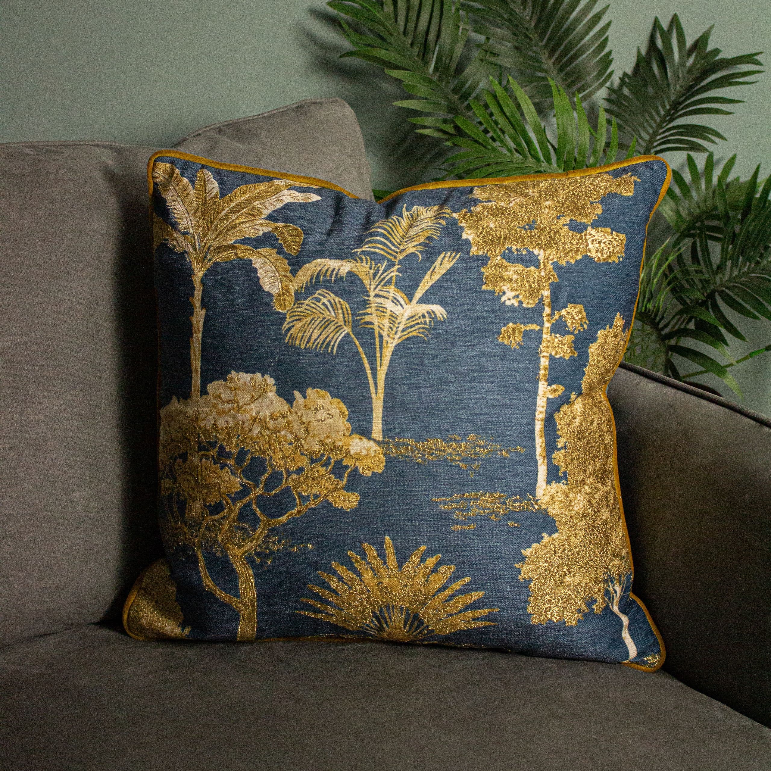 Arboretum World Trees Printed Piped Cushion
