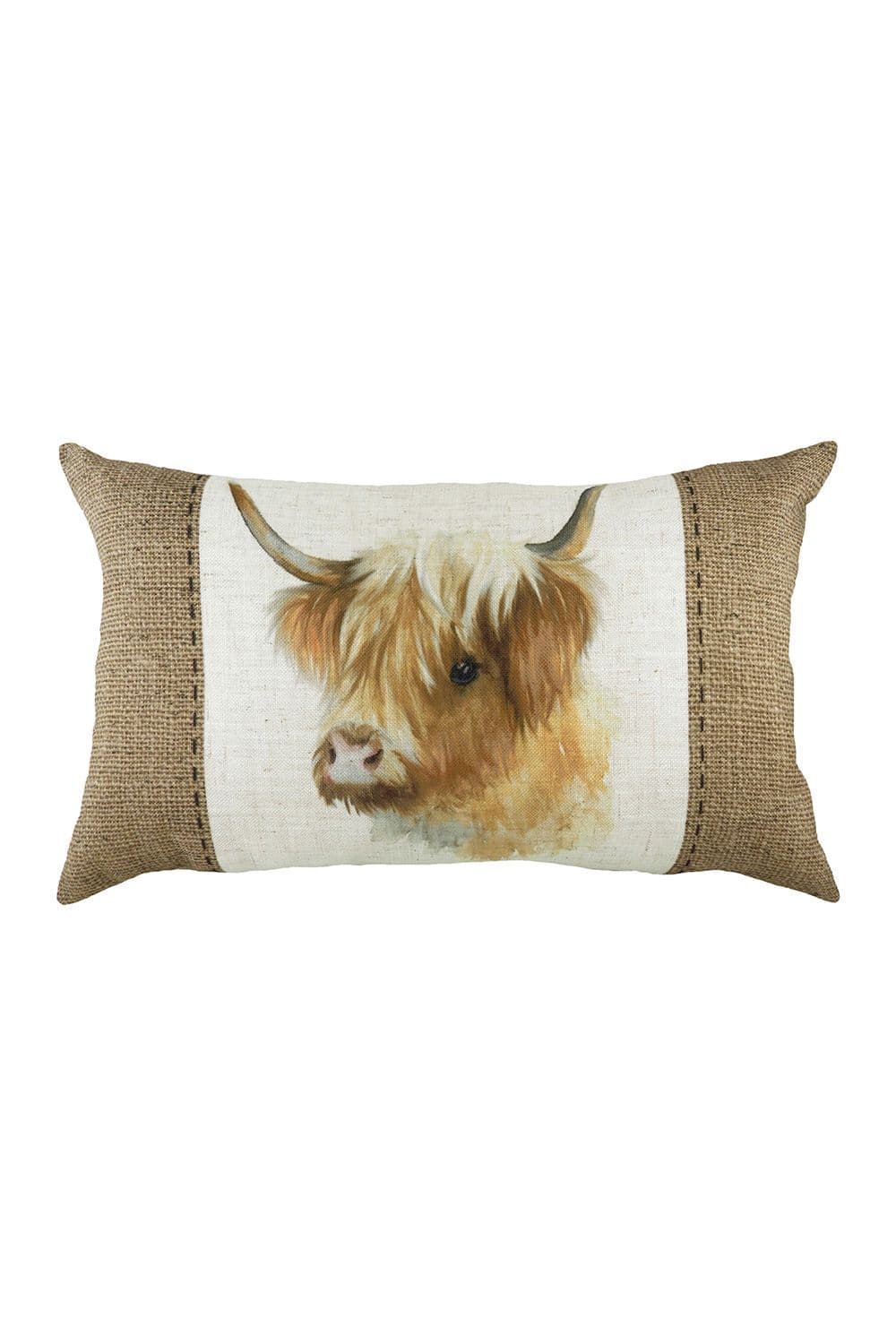 Hessian Cow Hand-Painted Watercolour Printed Cushion