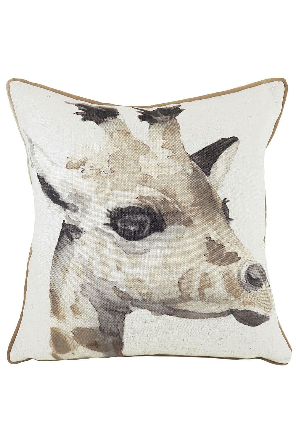 Safari Giraffe Hand-Painted Watercolour Printed Cushion
