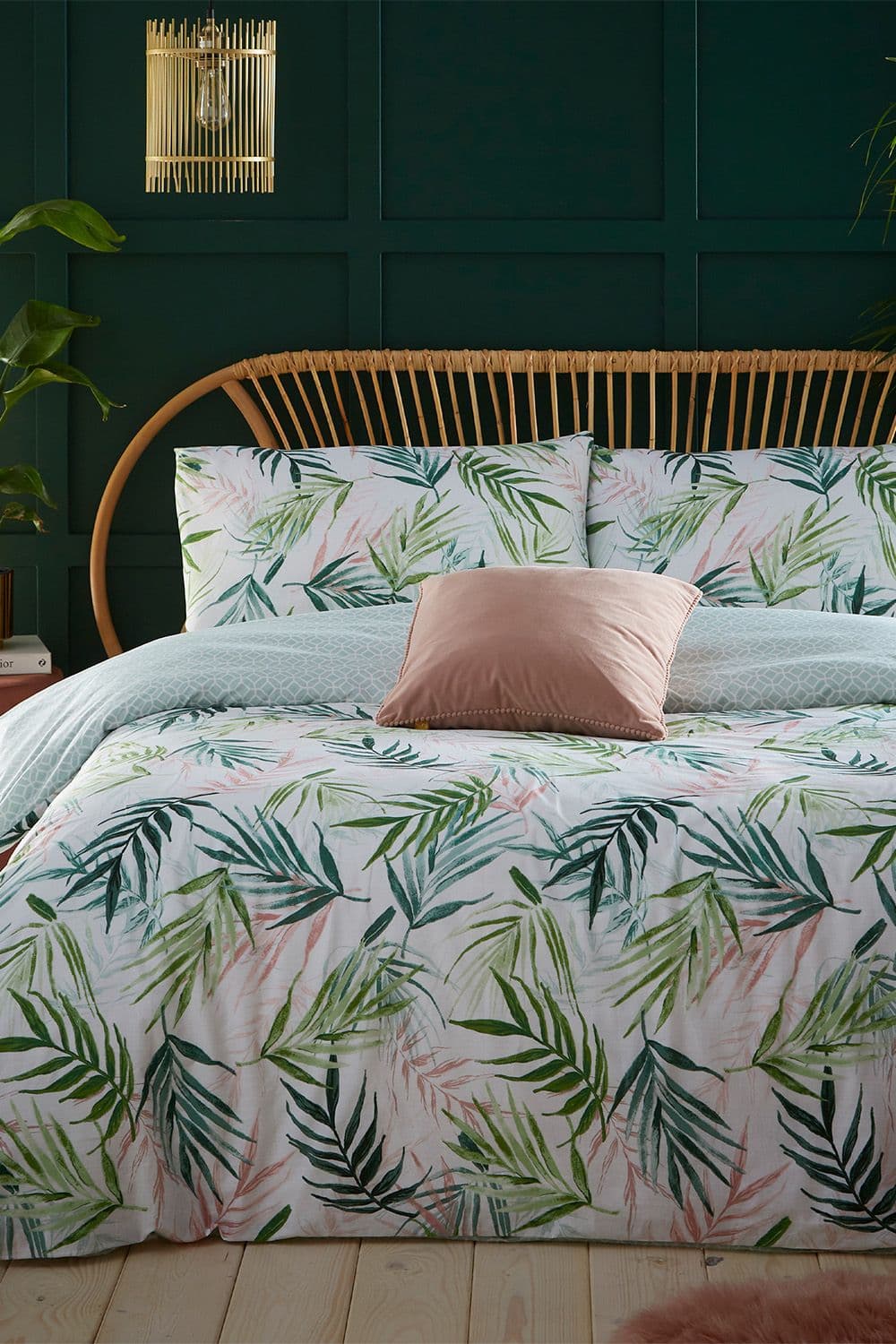 Bali Palm Botanical Reversible Duvet Cover Set