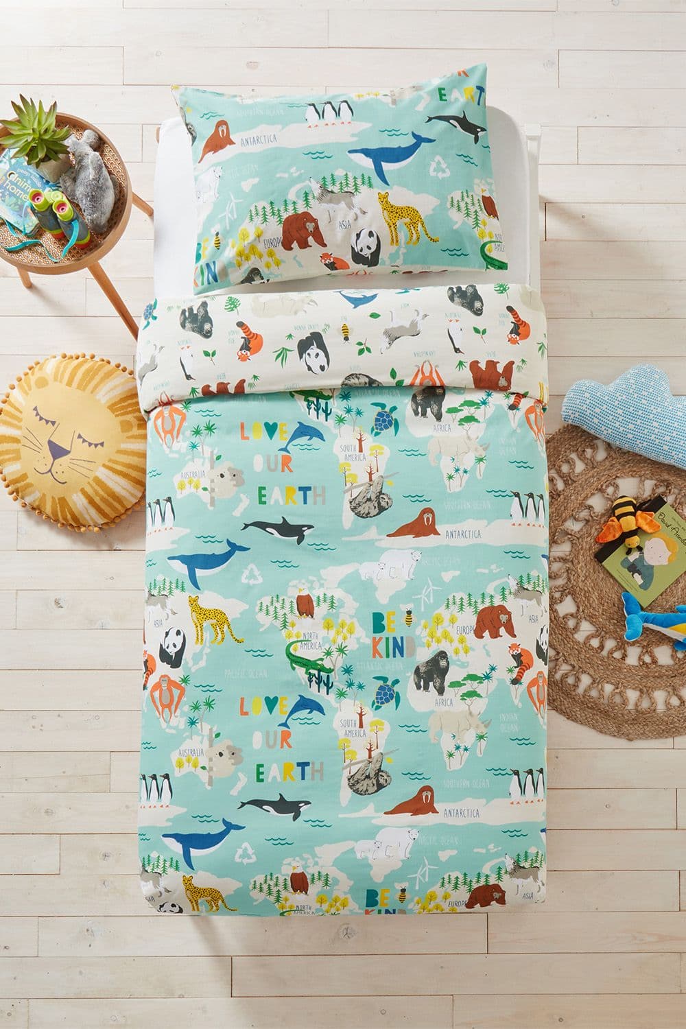 Love Our Earth Kids Animal Duvet Cover Set