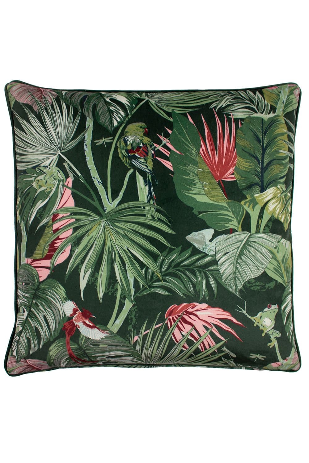 Amazon Creatures Printed Piped Cushion