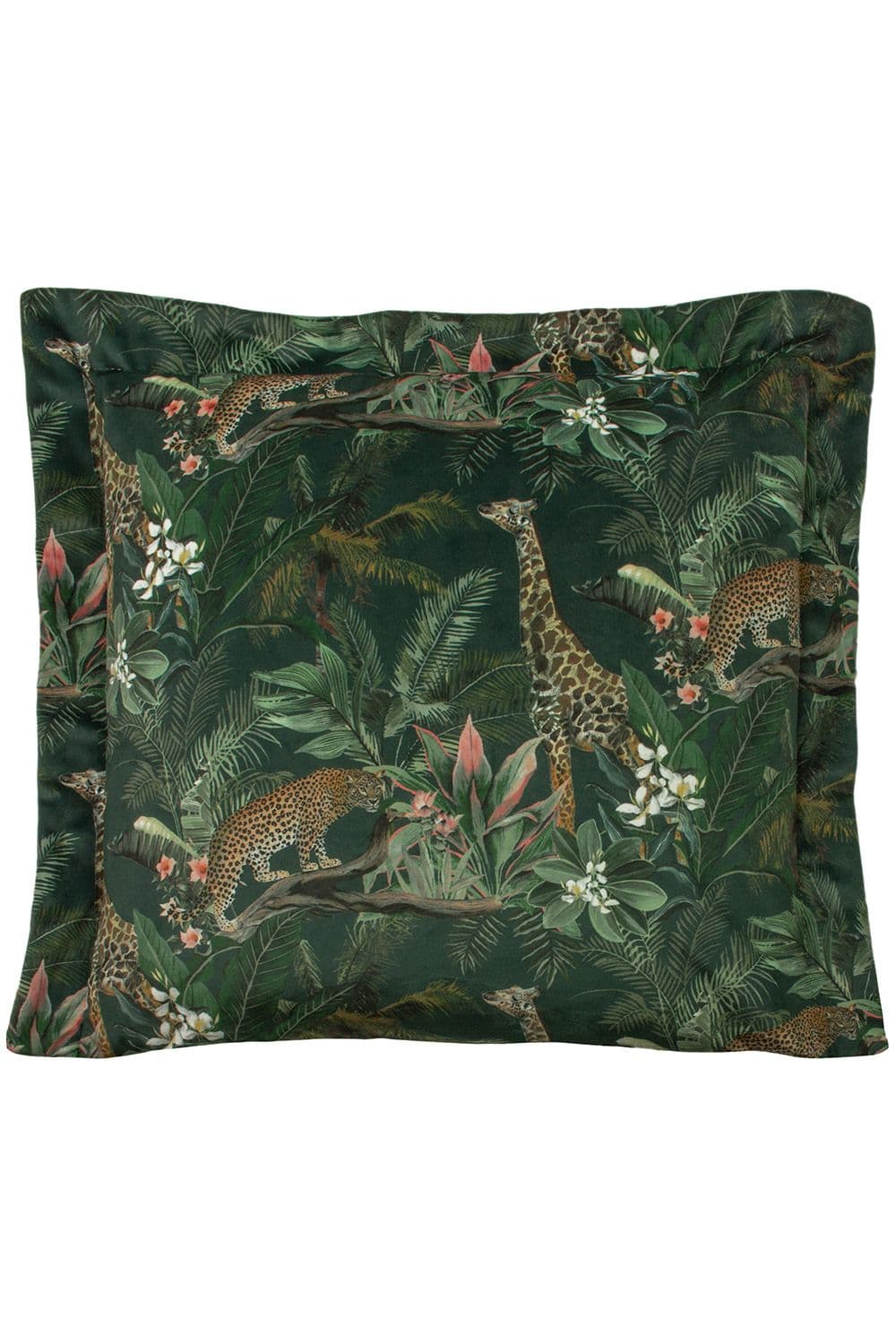 Manyara Leopard Tropical Printed Piped Cushion