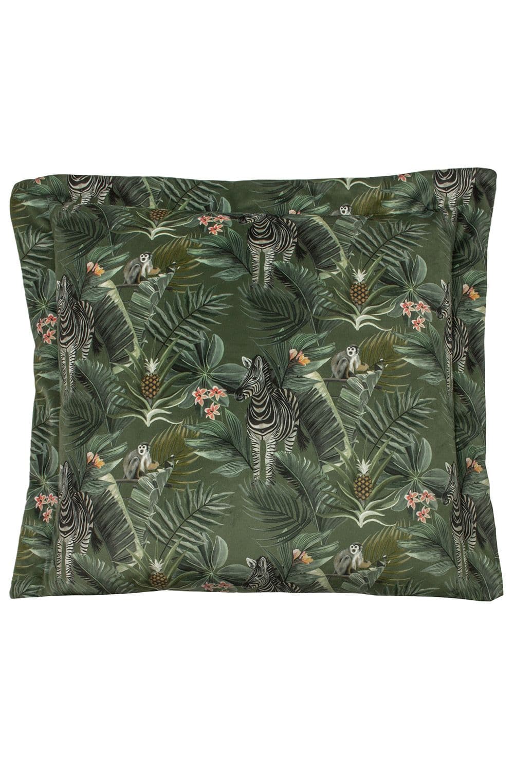 Manyara Zebra Tropical Printed Piped Cushion