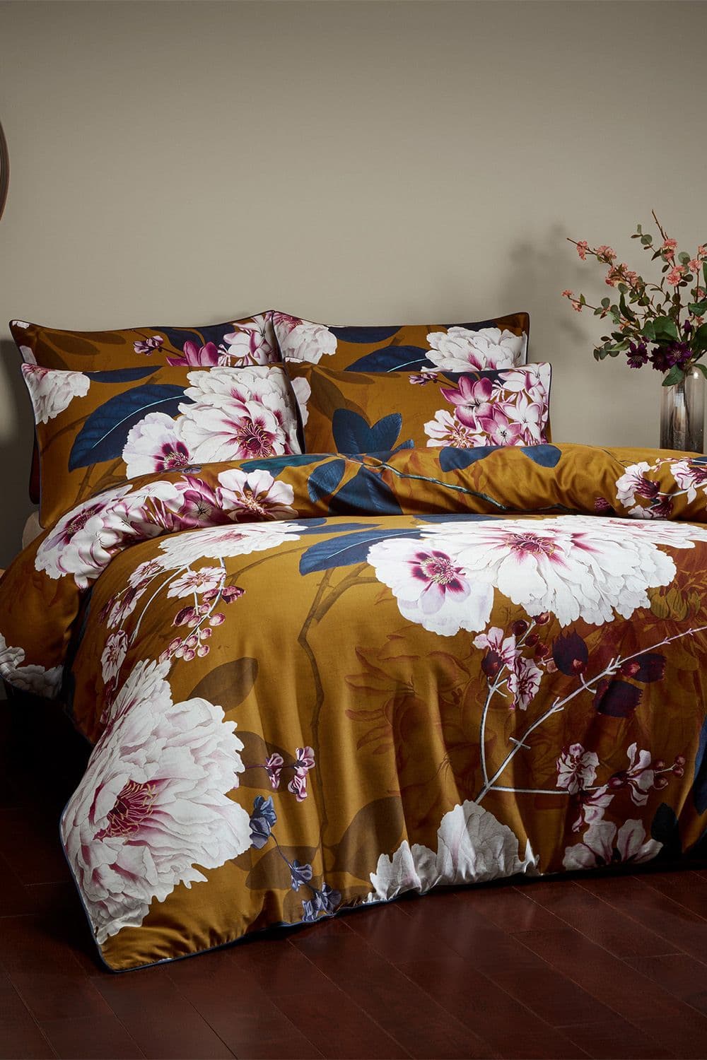 Kyoto Floral 100% Cotton Duvet Cover Set