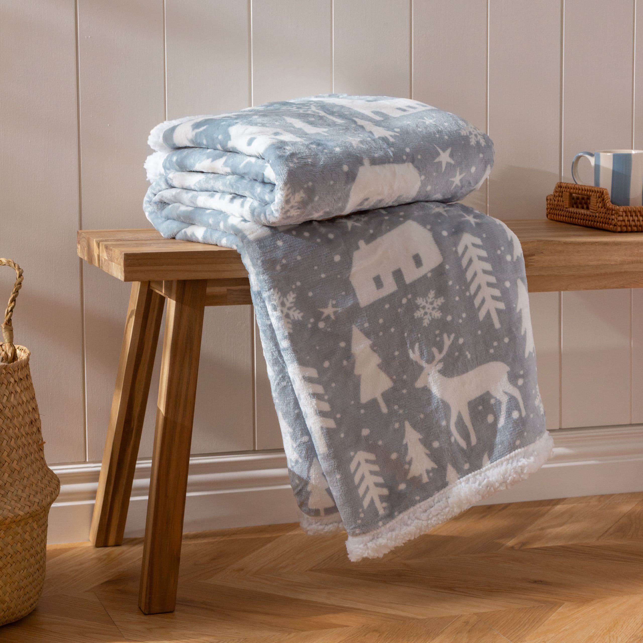Winter Walk Printed Fleece Throw