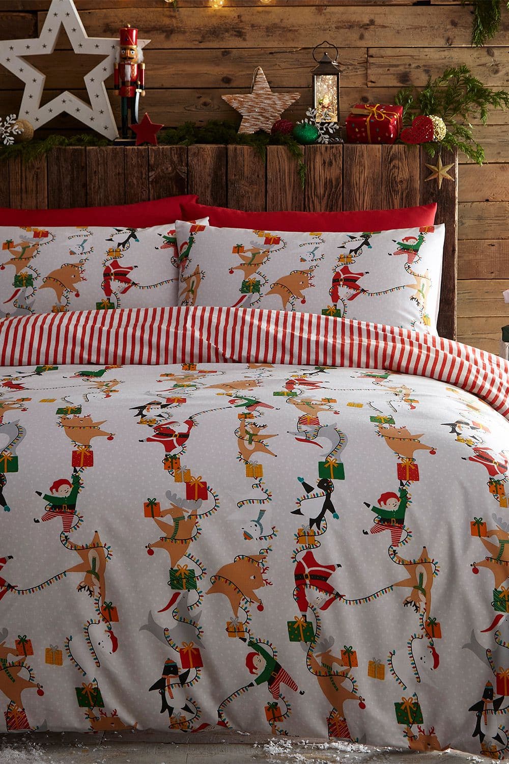 Santas Workshop Christmas Reversible Duvet Cover Set