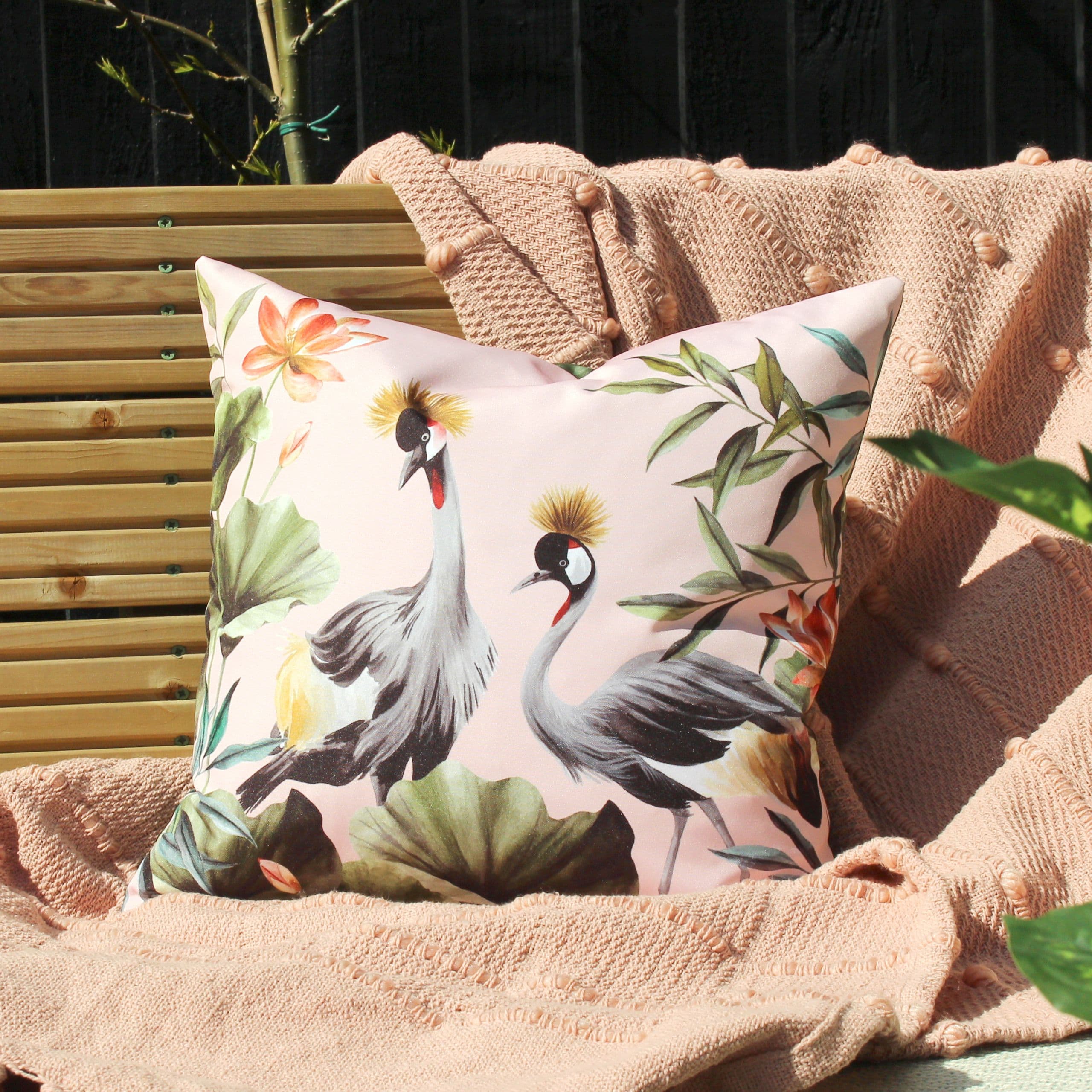 Cranes Exotic Water & UV Resistant Outdoor Cushion