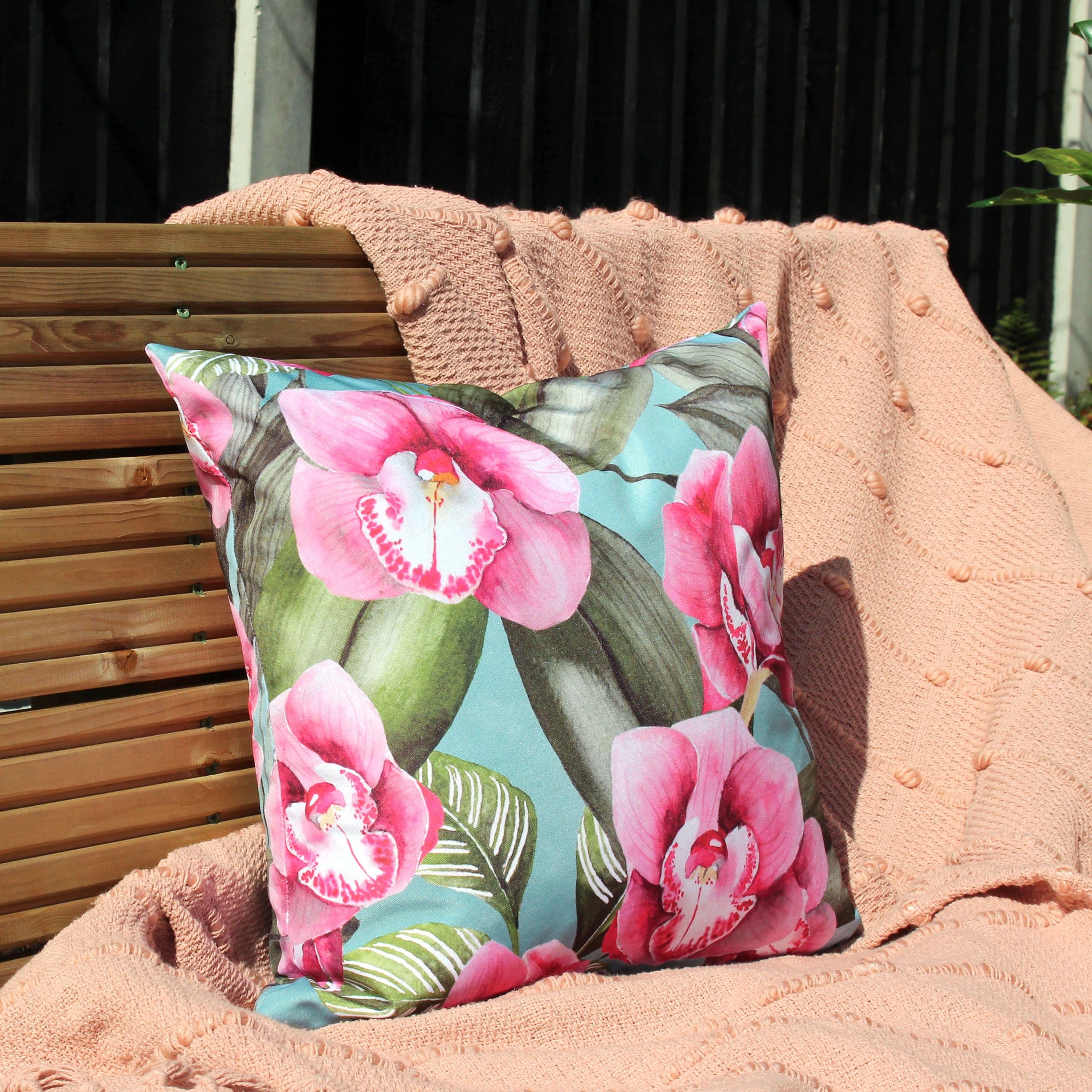 Orchids Floral Water & UV Resistant Outdoor Cushion
