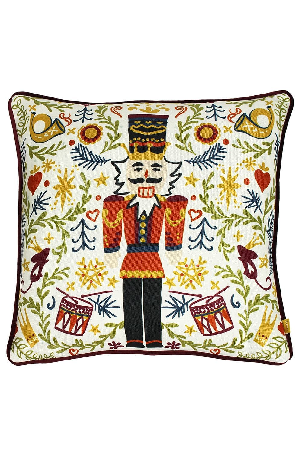 Nutcracker Doodle Inspired Piped Christmas Cushion