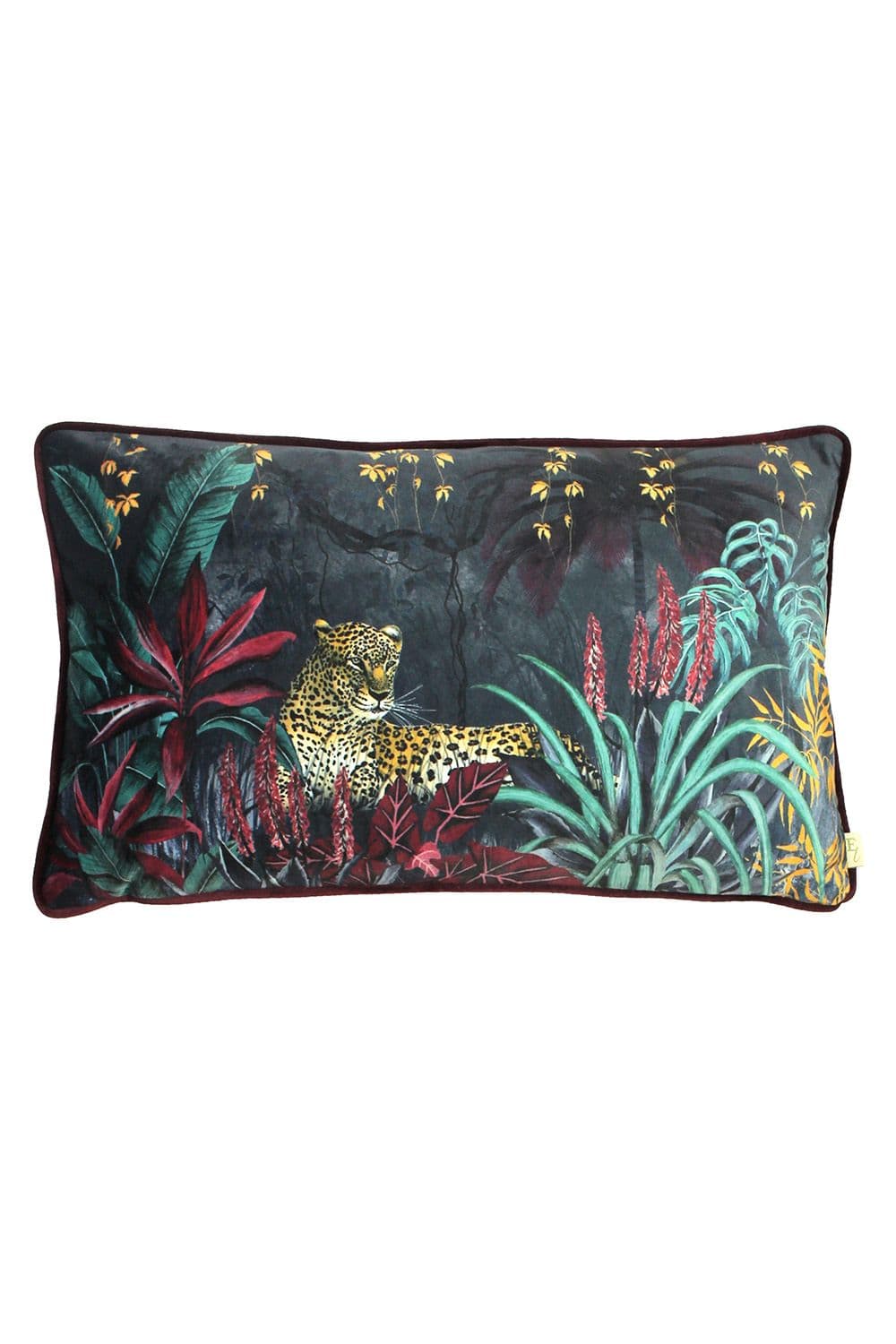 Zinara Leopard Contrast Print Piped Cushion