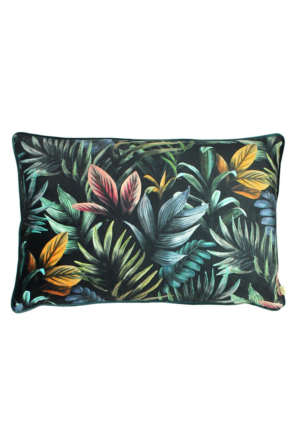 Zinara Leaves Contrast Print Piped Cushion