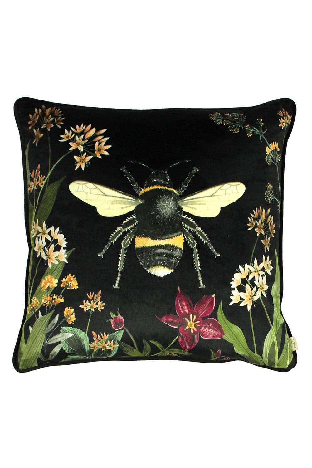Midnight Garden Bee Printed Cushion