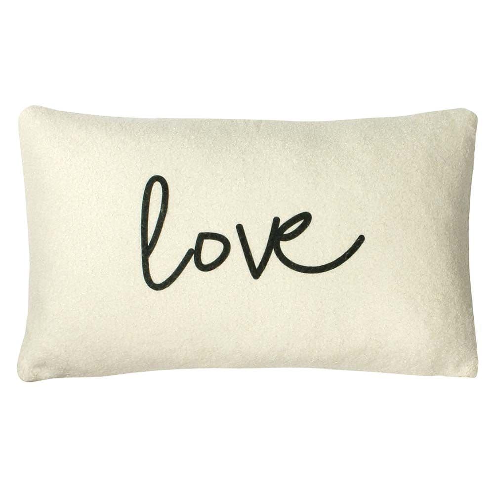 'Shearling Love' Slogan Fleece Cushion