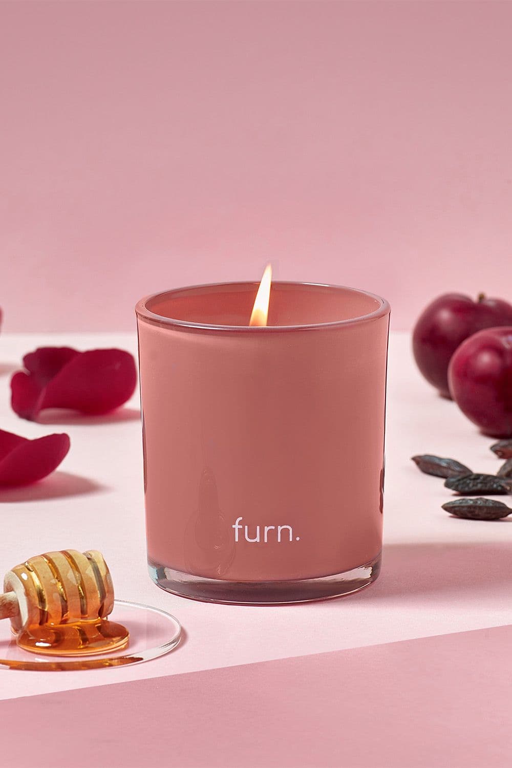 Bee Deco Divine Bergamot Honey, Plum & Tonka Scented Glass Candle