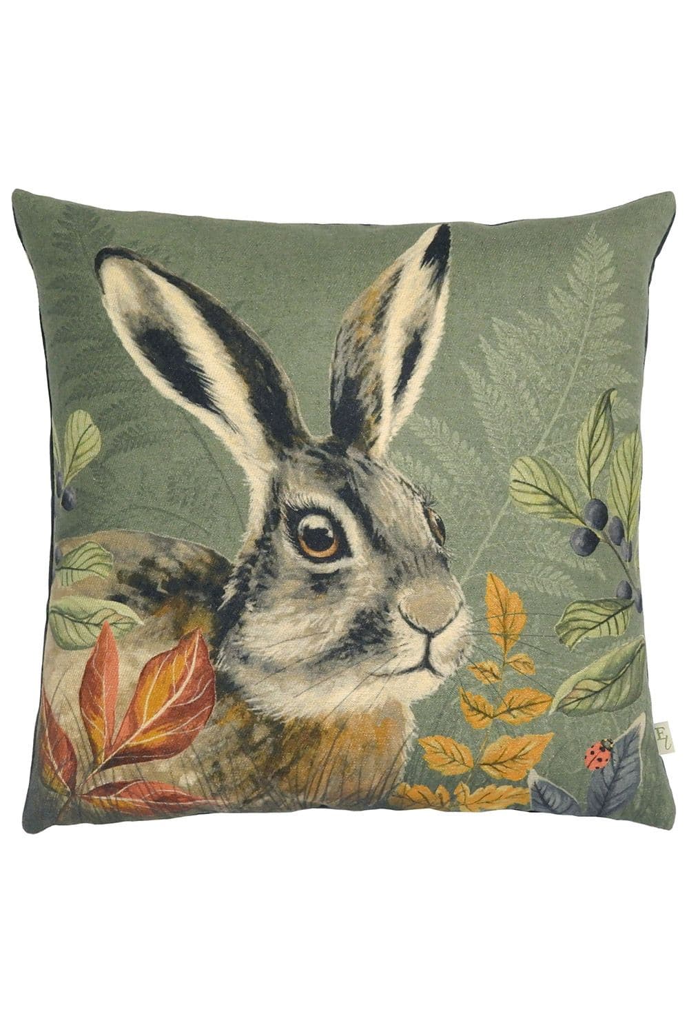 Forest Hare Hand-Painted Printed Cushion