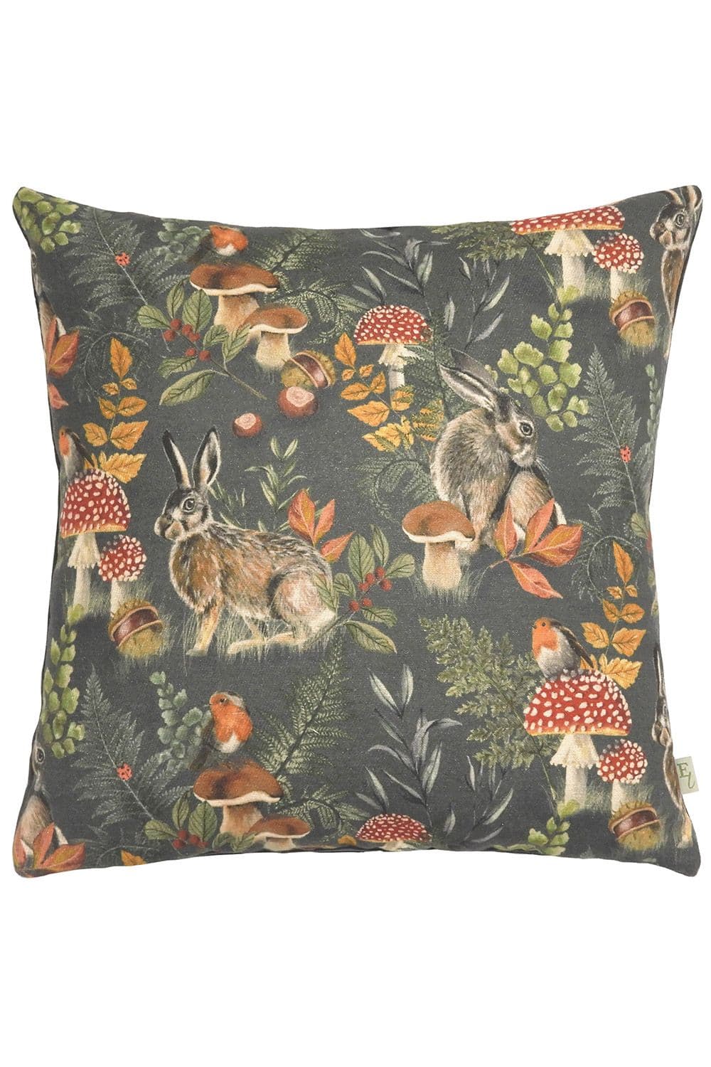 Forest Hare Repeat Hand-Painted Printed Cushion