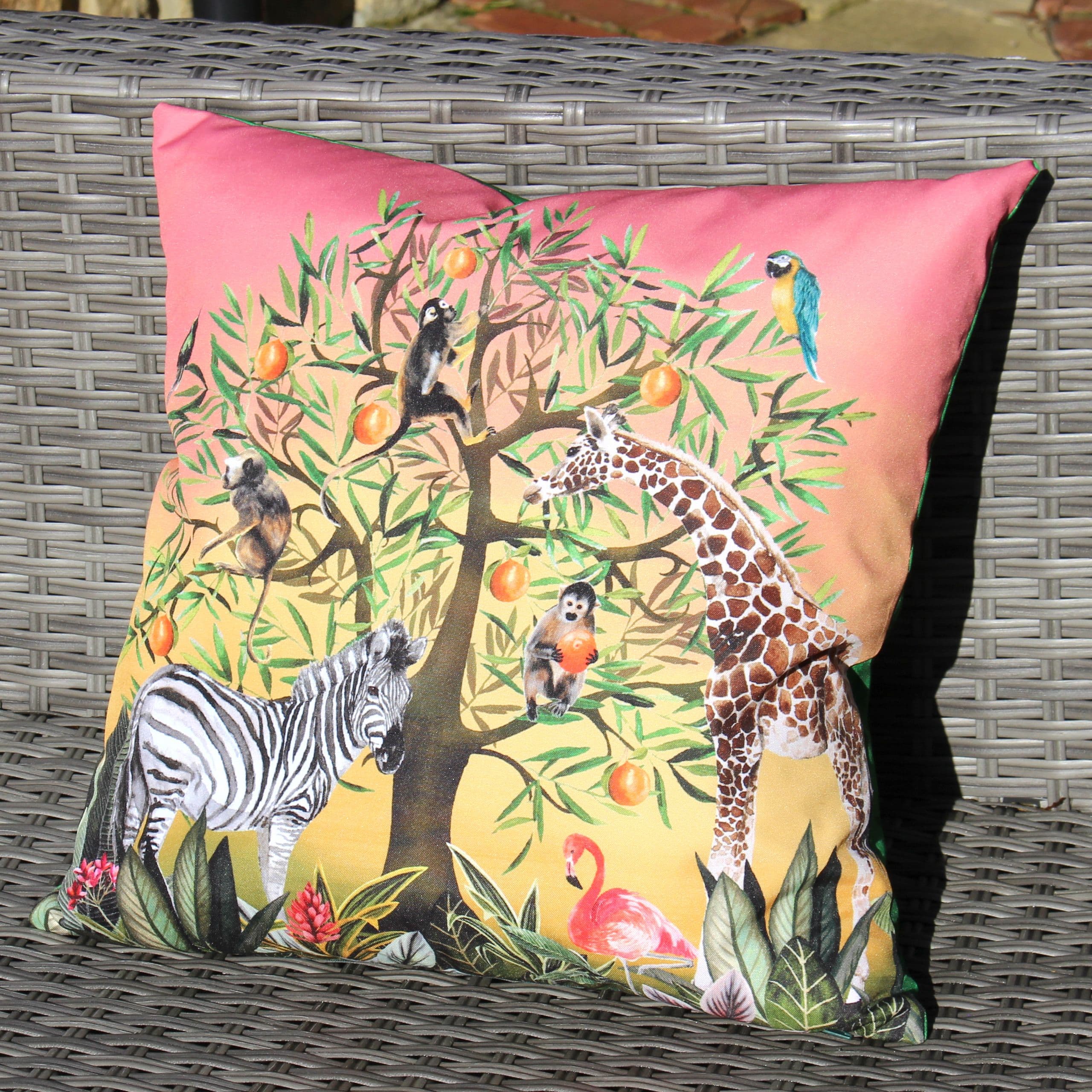Tree Of Life Abstract Water & UV Resistant Outdoor Cushion