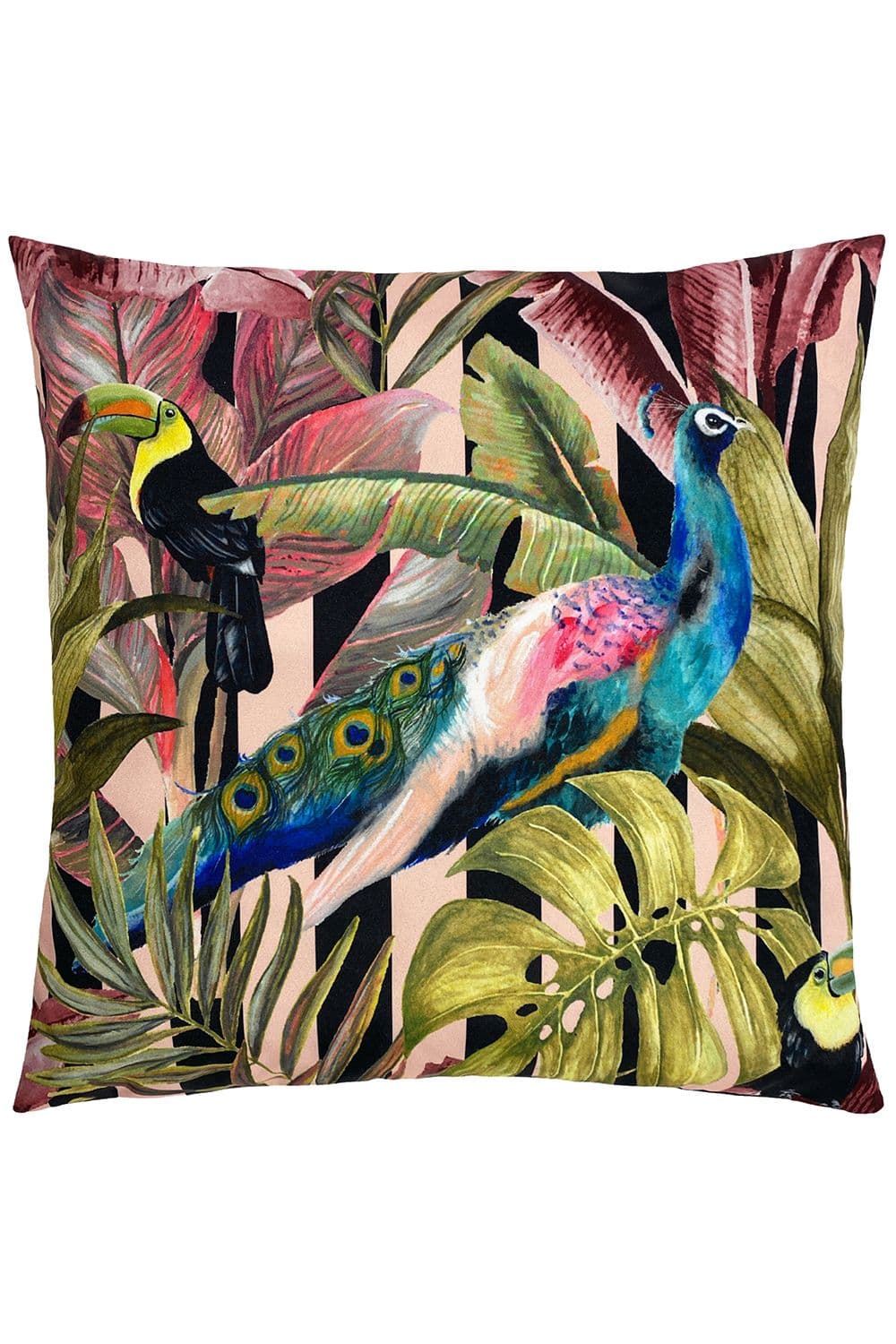 Toucan & Peacock Exotic Water & UV Resistant Outdoor Cushion