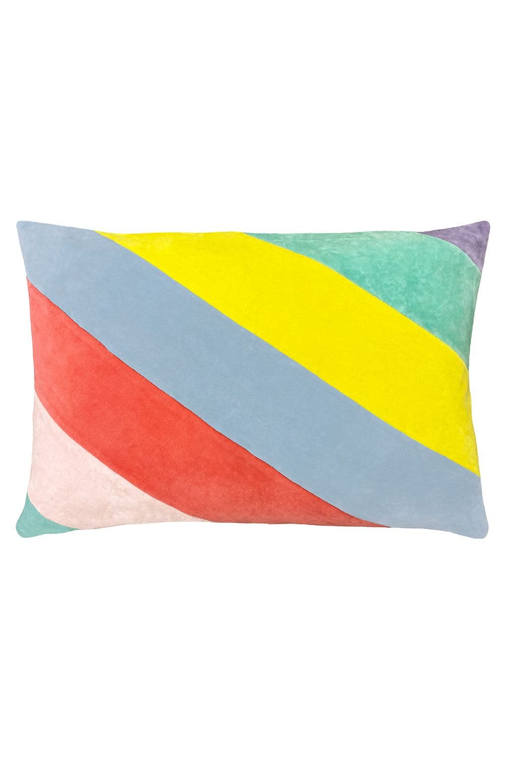 Della Bold Diagonal Striped Soft Velvet Cushion