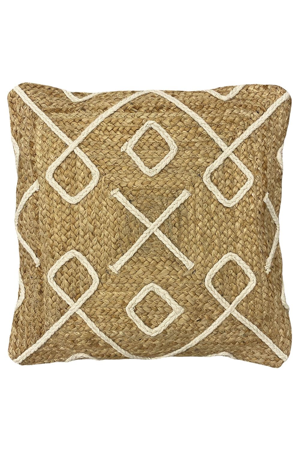 Roolu Contrast Braided Jute Cushion