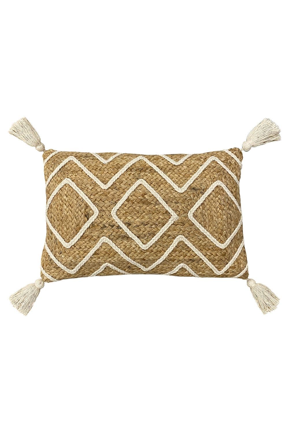 Godi Braided Jute Corner Tasselled Cushion