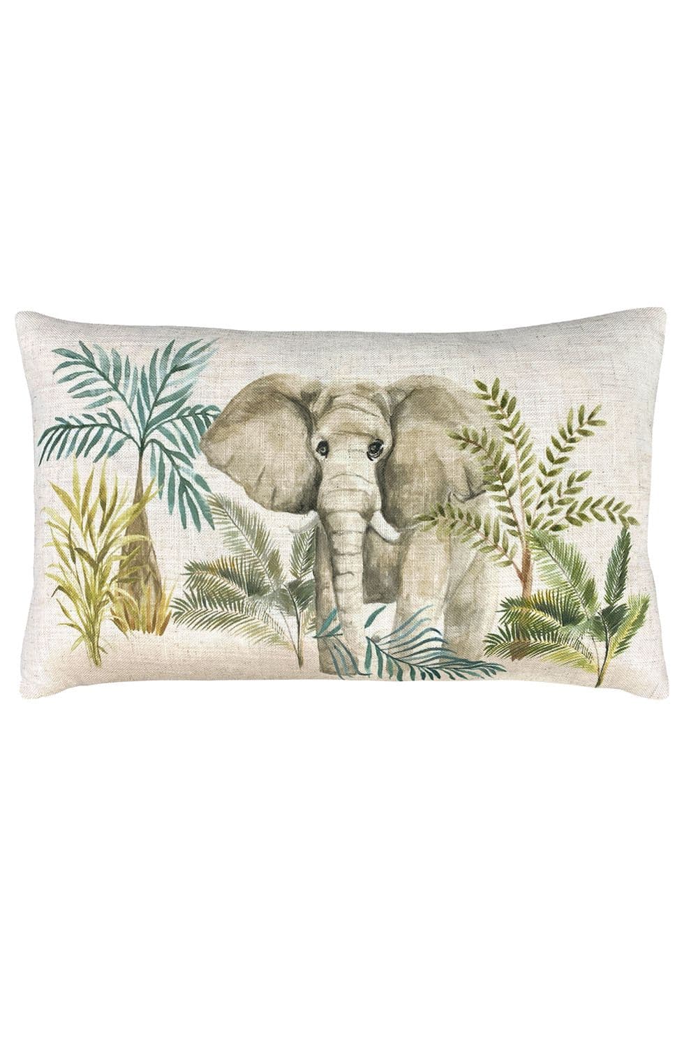 Kenya Elephant Hand-Painted Watercolour Printed Cushion